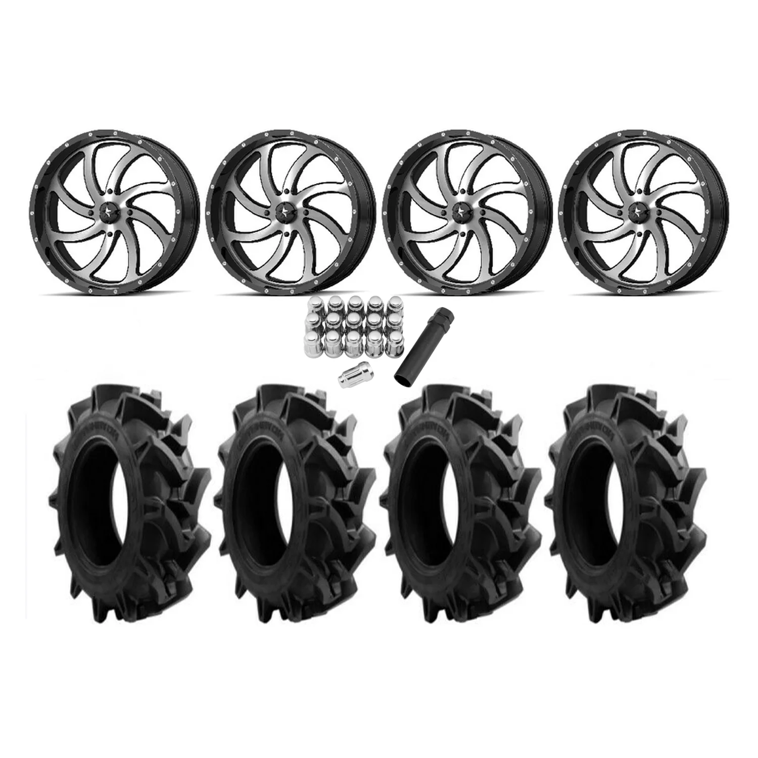 EFX Motohavok 32x8.5-18 Tires on MSA M36 Switch Machined Wheels